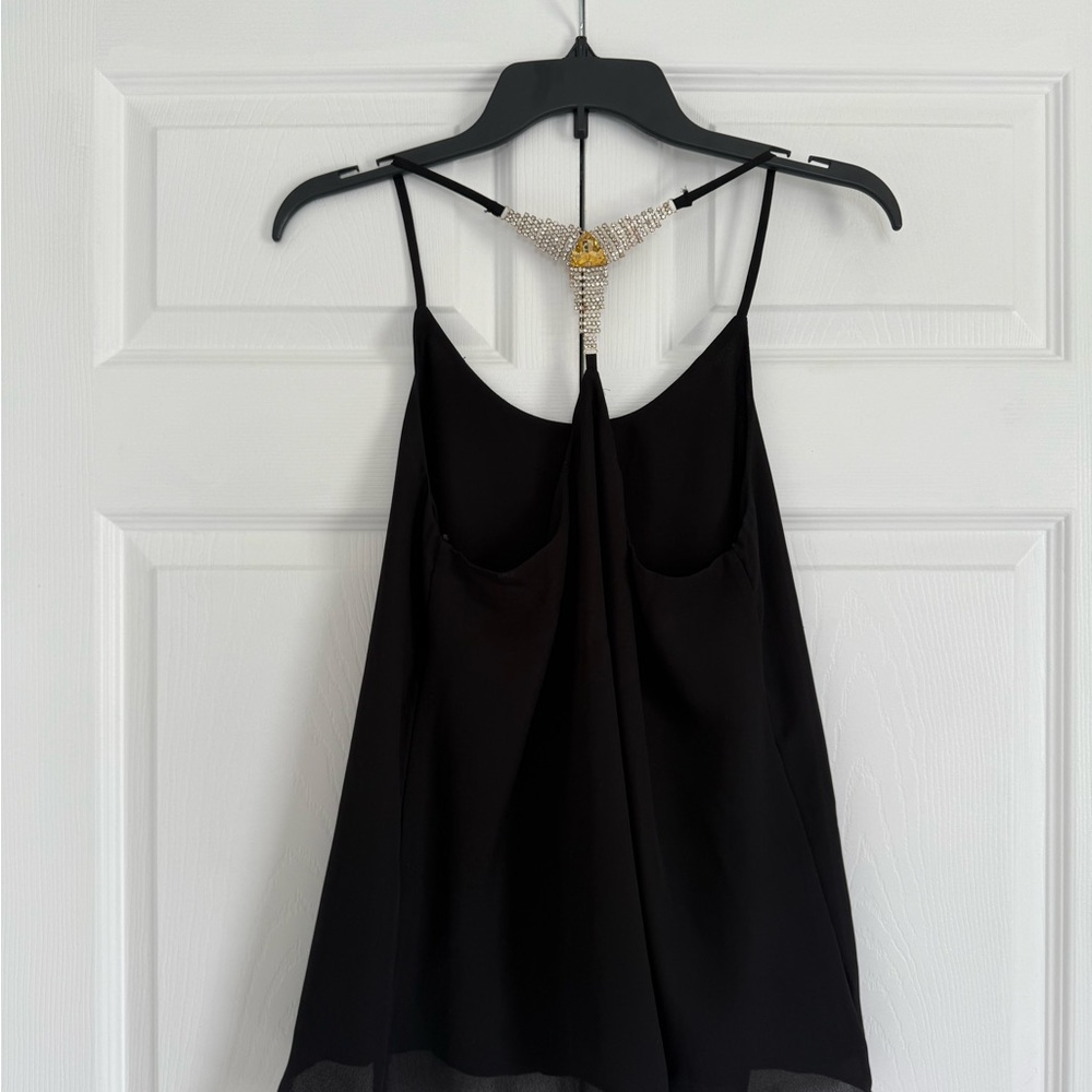 Elegant Black Women's Top with Chain Detail